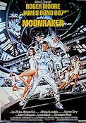 Moonraker 1979 movie poster Roger Moore Richard Kiel Lois Chiles Michael Lonsdale Lewis Gilbert