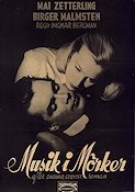 Music in Darkness 1948 movie poster Mai Zetterling Birger Malmsten Olof Winnerstrand Ingmar Bergman