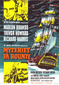 Mutiny on the Bounty 1962 movie poster Marlon Brando Trevor Howard Richard Harris Lewis Milestone Ships and navy