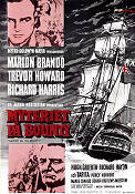 Mutiny on the Bounty 1962 movie poster Marlon Brando Trevor Howard Richard Harris Lewis Milestone Ships and navy