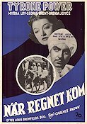 The Rains Came 1939 movie poster Tyrone Power Myrna Loy George Brent Clarence Brown