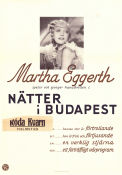 Nätter i Budapest 1935 poster Martha Eggerth Leo Slezak Viktor Tourjansky Filmen från: Austria