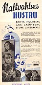 Nattvaktens hustru 1947 movie poster Åke Grönberg Britta Holmberg Sture Lagerwall Bengt Palm