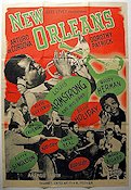 New Orleans 1947 movie poster Arturo de Cordova Dorothy Patrick Marjorie Lord Louis Armstrong Billie Holiday Woody Herman Arthur Lubin Jazz Musicals