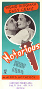 Notorious 1946 movie poster Ingrid Bergman Cary Grant Claude Rains Alfred Hitchcock