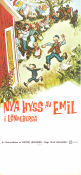 Nya hyss av Emil i Lönneberga 1972 poster Jan Ohlsson Lena Wisborg Allan Edwall Olle Hellbom Text: Astrid Lindgren Affischkonstnär: Björn Berg