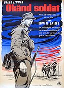 Tuntematon sotilas 1955 movie poster Kosti Klemelä Heikki Savolainen Edvin Laine Writer: Väinö Linna War Finland