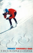 Olympic Games Grenoble 1968 poster Olympic Winter sports Poster from: France