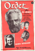 Ordet 1943 movie poster Victor Sjöström Holger Löwenadler Inga Landgré Wanda Rothgardt Gustaf Molander Writer: Kaj Munk