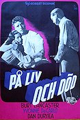 På liv och död 1949 poster Burt Lancaster Yvonne De Carlo Robert Siodmak Film Noir