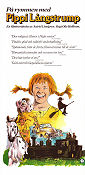 Pippi on the Run 1970 movie poster Inger Nilsson Beppe Wolgers Olle Hellbom Writer: Astrid Lindgren Kids