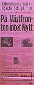 På västfronten intet nytt 1932 movie poster Writer: Erich Maria Remarque War