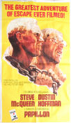 Papillon 1973 movie poster Steve McQueen Dustin Hoffman Victor Jory Franklin J Schaffner Find more: Large poster