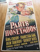 Paris Honeymoon 1936 movie poster Bing Crosby Franciska Gaal Frank Tuttle Find more: Large poster
