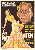 En nat bag fronten 1937 movie poster Mathias Wieman Lida Baarova Bruno Hübner Karl Ritter