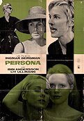 Persona 1966 movie poster Liv Ullmann Bibi Andersson Margaretha Krook Gunnar Björnstrand Ingmar Bergman Cult movies