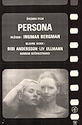 Persona 1966 movie poster Liv Ullmann Bibi Andersson Ingmar Bergman Poster from: Yugoslavia