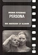 Persona 1966 movie poster Liv Ullmann Bibi Andersson Margaretha Krook Gunnar Björnstrand Ingmar Bergman Cult movies