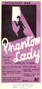 Phantom Lady 1944 movie poster Franchot Tone Ella Raines Alan Curtis Robert Siodmak Film Noir