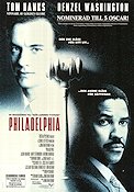 Philadelphia 1993 poster Tom Hanks Denzel Washington Antonio Banderas Jonathan Demme