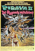 Piranha 2 1982 movie poster Tricia O´Neil Lance Henriksen James Cameron Fish and shark Beach