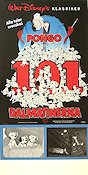 Pongo och de 101 dalmatinerna 1961 poster Rod Taylor Hamilton Luske Hundar