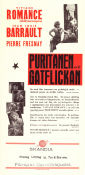 Puritanen och gatflickan 1938 poster Pierre Fresnay Jean-Louis Barrault Viviane Romance Jeff Musso