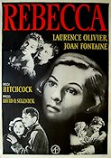 Rebecca 1940 movie poster Laurence Olivier Joan Fontaine Alfred Hitchcock