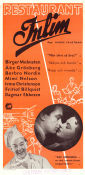 Restaurant Intim 1950 movie poster Åke Grönberg Birger Malmsten Barbro Nordin Hampe Faustman Food and drink