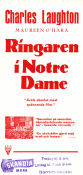 The Hunchback of Notre Dame 1939 movie poster Charles Laughton Maureen O´Hara Cedric Hardwicke William Dieterle