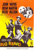 Rio Bravo 1959 movie poster John Wayne Dean Martin Ricky Nelson Angie Dickinson Walter Brennan Howard Hawks