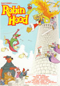 Robin Hood Disney 1973 movie poster Brian Bedford Wolfgang Reitherman Animation