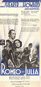 Romeo and Juliet 1936 movie poster Norma Shearer Leslie Howard John Barrymore George Cukor Writer: William Shakespeare