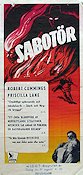 Saboteur 1942 movie poster Priscilla Lane Robert Cummings Otto Kruger Alfred Hitchcock