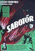 Saboteur 1942 movie poster Priscilla Lane Robert Cummings Otto Kruger Alfred Hitchcock