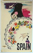 Scandinavian Airlines System Spain 1958 poster Planes Find more: SAS