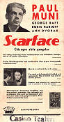 Scarface 1932 movie poster Paul Muni Ann Dvorak Howard Hawks