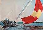 Segelbåt med spinnaker 1978 poster Ships and navy