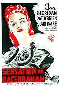 Sensation på racerbanan 1939 poster Ann Sheridan Pat O´Brien Bilar och racing