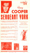 Sergeant York 1941 movie poster Gary Cooper Walter Brennan Joan Leslie Howard Hawks War