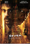 Seven 1995 movie poster Morgan Freeman Brad Pitt Gwyneth Paltrow Kevin Spacey David Fincher