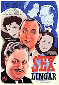 Sexlingar 1942 movie poster Thor Modéen Åke Söderblom Margit Manstad Eric Rohman art