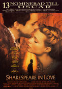 Shakespeare in Love 1998 poster Gwyneth Paltrow Joseph Fiennes Judi Dench John Madden Hitta mer: William Shakespeare