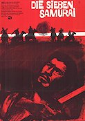 The Seven Samurai 1954 movie poster Toshiro Mifune Akira Kurosawa Asia Martial arts