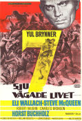 The Magnificent Seven 1960 movie poster Yul Brynner Steve McQueen Charles Bronson Eli Wallach Robert Vaughn Horst Buchholz John Sturges