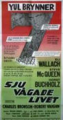 The Magnificent Seven 1960 movie poster Yul Brynner Steve McQueen Charles Bronson Eli Wallach Robert Vaughn Horst Buchholz John Sturges