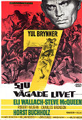 Sju vågade livet 1960 poster Yul Brynner Steve McQueen Charles Bronson Eli Wallach Robert Vaughn Horst Buchholz John Sturges