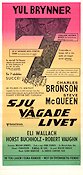 The Magnificent Seven 1960 movie poster Yul Brynner Steve McQueen Charles Bronson Eli Wallach Robert Vaughn Horst Buchholz John Sturges