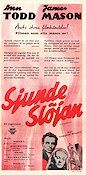 Sjunde slöjan 1945 poster James Mason Ann Todd Herbert Lom Compton Bennett