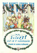Snow White and the Seven Dwarfs 1937 movie poster Snövit Poster artwork: Gustaf Tenggren